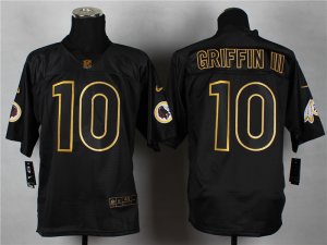 Nike washington redskins #10 robert griffin iii black jerseys[Elite gold lettering fashion]