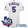 mlb Texas Rangers #5 Kinsler white(Cool Base 40th Anniversary)