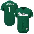 Men's Majestic Philadelphia Phillies #1 Richie Ashburn Green Celtic Flexbase Authentic Collection MLB Jersey