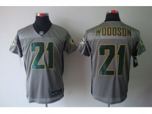 Nike NFL Green Bay Packers #21 Charles Woodson Grey Jerseys[Shadow Elite]