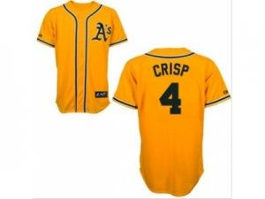 mlb jerseys oakland athletics #4 crisp yellow m&n(cool base)