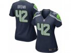 Women Nike Seattle Seahawks #42 Arthur Brown Game Steel Blue Team Color NFL Jersey