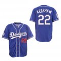 Dodgers #22 Clayton Kershaw Royal New Design Jersey