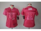 Nike Women Indianapolis Colts #12 Andrew Luck pink Jerseys(2012 Fem Fan Elite)