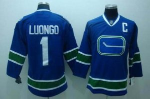 nhl vancouver canucks #1 luongo blue 3rd