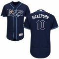 Mens Majestic Tampa Bay Rays #10 Corey Dickerson Navy Blue Flexbase Authentic Collection MLB Jersey