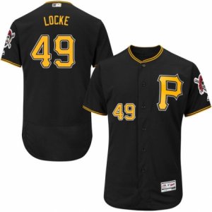 Men\'s Majestic Pittsburgh Pirates #49 Jeff Locke Black Flexbase Authentic Collection MLB Jersey