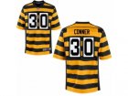 Mens Nike Pittsburgh Steelers #30 James Conner Elite YellowBlack Alternate 80TH Anniversary Throwback NFL Jersey