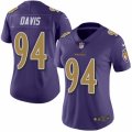 Women's Nike Baltimore Ravens #94 Carl Davis Limited Purple Rush NFL Jersey