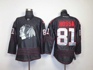 NHL Chicago Blackhawks #81 Hossa Black Jerseys