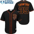 Mens Majestic San Francisco Giants #35 Brandon Crawford Authentic Black Alternate Cool Base MLB Jersey
