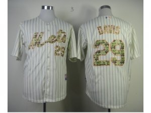 mlb new york mets #29 davis cream(blue strip)[number camo]