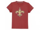 nike orleans saints authentic logo youth T-Shirt red