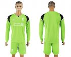Liverpool Blank Green Goalkeeper Long Sleeves Soccer Club Jersey