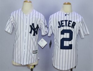 Mlb Yankees #2 Derek Jeter White Youth New Cool Base Jersey