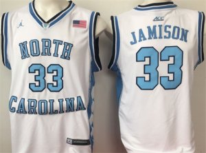 North Carolina Tar Heels #33 Antawn Jamison White College Basketball Jersey