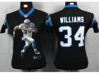 Nike Women carolina panthers #34 williams black Portrait Fashion Game Jerseys