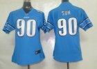 nike women nfl jersey detroit lions #90 ndamukong suh blue