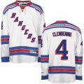 Mens Reebok New York Rangers #4 Adam Clendening Authentic White Away NHL Jersey
