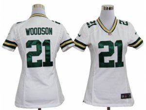 Nike women nfl green bay packers #21 Woodson white jerseys