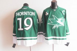 nhl san jose sharks #19 thornton green