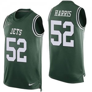 Mens Jets #52 David Harris Green Team Color Men NFL Limited Tank Top