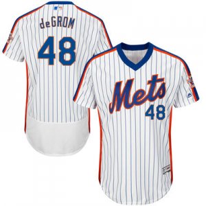 2016 Men New York Mets #48 Jacob deGrom Majestic White Alternate Flexbase Authentic Collection Player Jersey