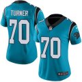 Womens Nike Carolina Panthers #70 Trai Turner Blue Stitched NFL Limited Rush Jersey