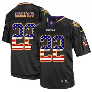 Nike Vikings #22 Harrison Smith Black USA Flag Fashing Limited Jersey