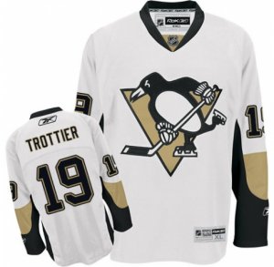 Mens Reebok Pittsburgh Penguins #19 Bryan Trottier Authentic White Away NHL Jersey