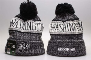 Redskins Gray Wordmark Cuffed Pom Knit Hat YP