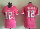 2015 women Nike New England Patriots #12 Tom Brady pink jerseys