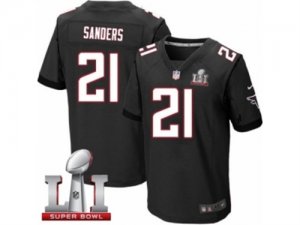 Mens Nike Atlanta Falcons #21 Deion Sanders Elite Black Alternate Super Bowl LI 51 NFL Jersey