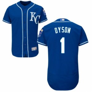 Men\'s Majestic Kansas City Royals #1 Jarrod Dyson Blue Flexbase Authentic Collection MLB Jersey