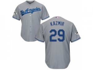 Los Angeles Dodgers #29 Scott Kazmir Replica Grey Road 2017 World Series Bound Cool Base MLB Jersey