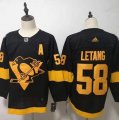 Penguins #58 Kris Letang Black 2019 NHL Stadium Series Adidas