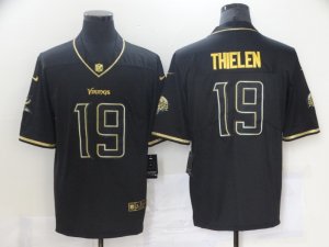 Nike Vikings #19 Adam Thielen Black Gold Vapor Untouchable Limited Jersey
