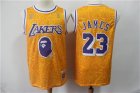 Lakers #23 Lebron James Yellow Hardwood Classics Jersey