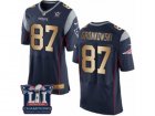 Mens Nike New England Patriots #87 Rob Gronkowski Elite Navy Gold Team Color Super Bowl LI Champions NFL Jersey