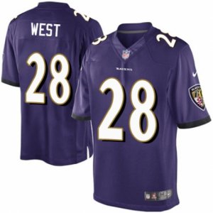 Mens Nike Baltimore Ravens #28 Terrance West Limited Purple Team Color NFL Jersey