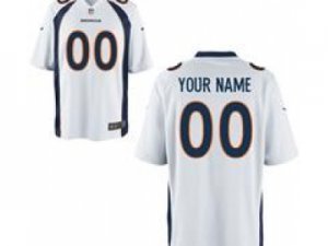 Men\'s Nike Denver Broncos Customized Game White Jerseys (S-4XL)