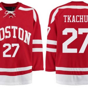 Boston University Terriers BU #27 Brady Tkachuk Red Stitched