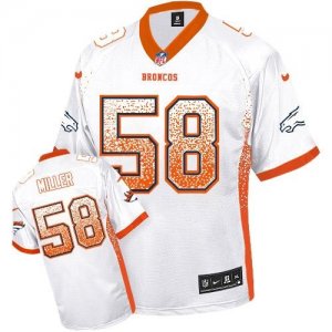 Nike Denver Broncos #58 Von Miller White Men Stitched NFL Elite Drift Fashion Jersey