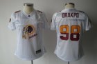 women nfl washington redskins #98 orakpo white[2011 fem fan]