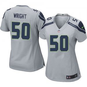 Women Nike Seattle Seahawks #50 K.J. Wright Grey jerseys