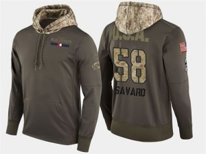 Nike Blue Jackets 58 David Savard Olive Salute To Service Pullover Hoo