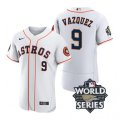Astros #9 Christian Vazquez White Nike 2022 World Series Flexbase Jersey