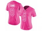 Womens Nike Carolina Panthers #9 Graham Gano Limited Pink Rush Fashion NFL Jersey