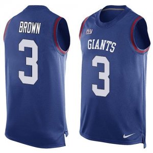 Nike New York Giants #3 Josh Brown Royal Blue Team Color Men Stitched NFL Limited Tank Top Jersey