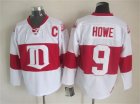 NHL Detroit Red Wings #9 Gordie Howe classic white jerseys